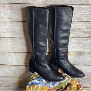 Frye Black Leather Riding Boots